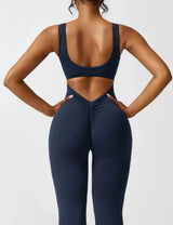 Elena | Flared V-Back Jumpsuit