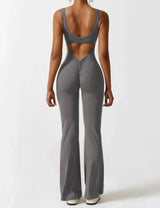 Elena | Flared V-Back Jumpsuit