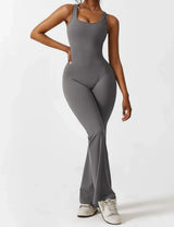 Elena | Flared V-Back Jumpsuit