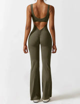 Elena | Flared V-Back Jumpsuit