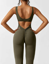 Elena | Flared V-Back Jumpsuit