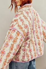 Aurora Patchwork Jacket zijkant roze bloemenprint
