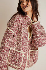 Aurora Patchwork Jacket achterkant roze bloemenprint
