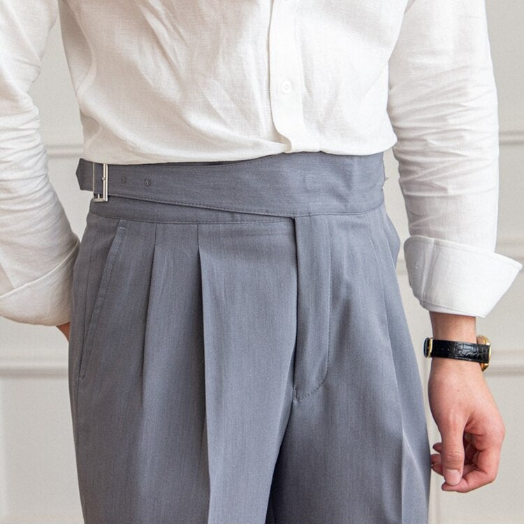 Steengrijs Slim fit grijze pantalon voor heren

