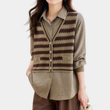 Geraffineerd warm damesvest in zachte stof
