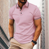Oliver Slim Fit Polo heren lichtroze comfortabele zomerpolo
