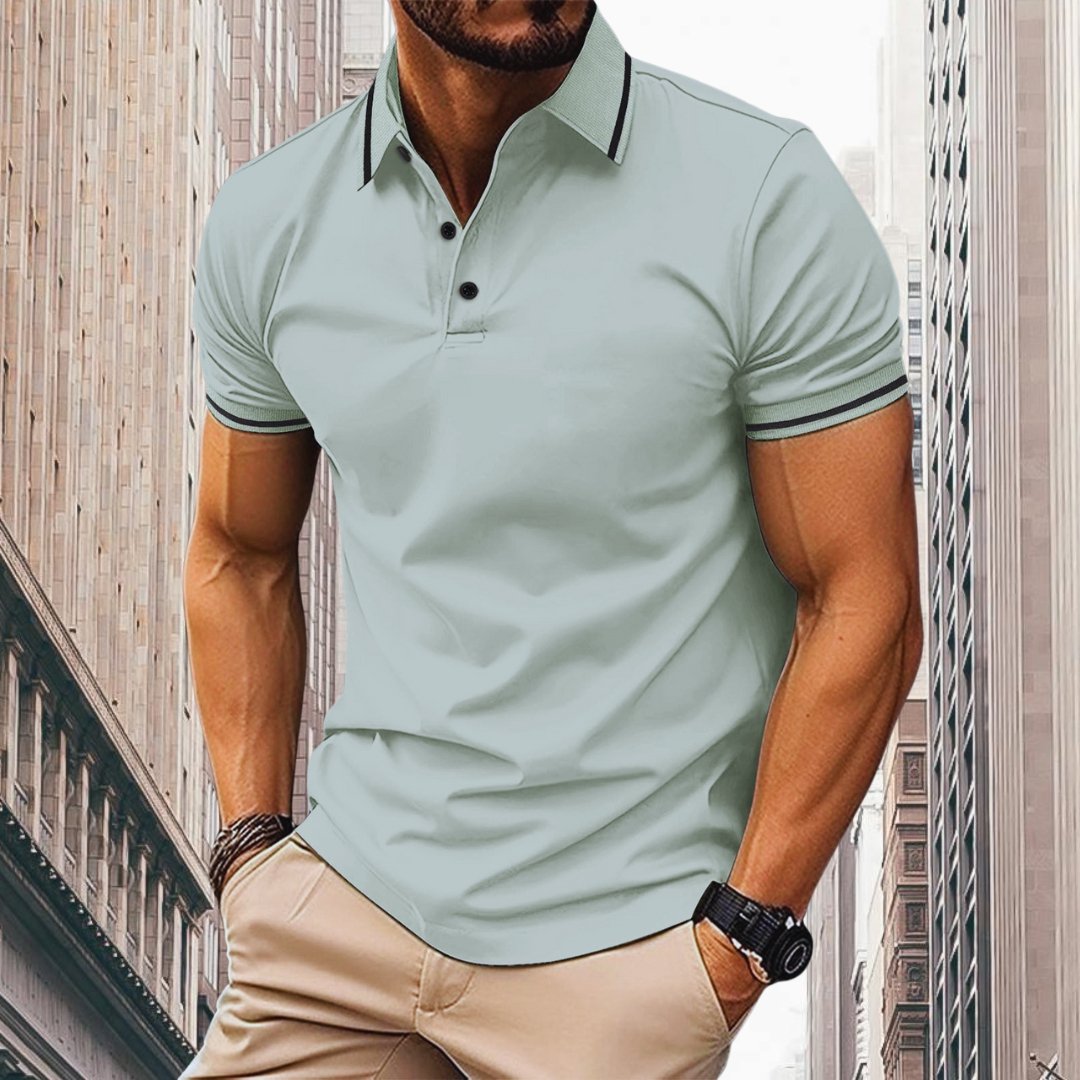 Oliver Slim Fit Polo heren groen smart-casual katoenen polo
