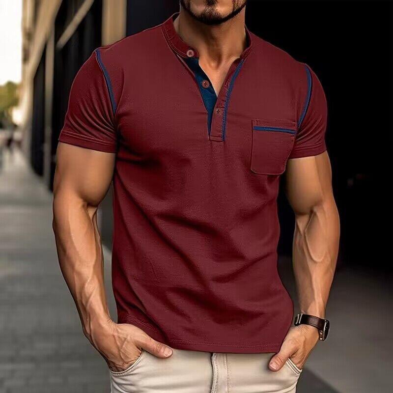 nico polo heren bordeaux slim-fit poloshirt stijlvolle casual look
