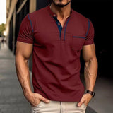 nico polo heren bordeaux slim-fit poloshirt stijlvolle casual look
