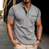 nico polo heren grijs slim-fit poloshirt met stiksels

