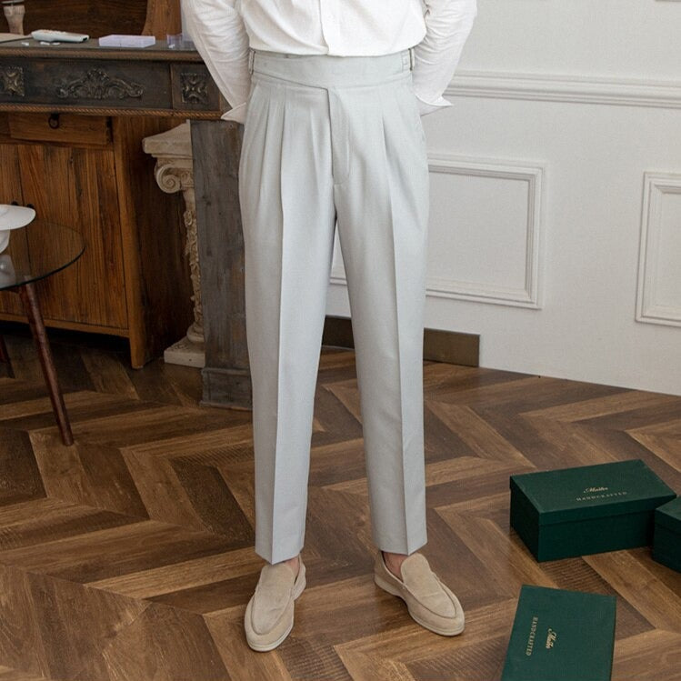 Asgrijs Slim fit grijze pantalon voor heren
