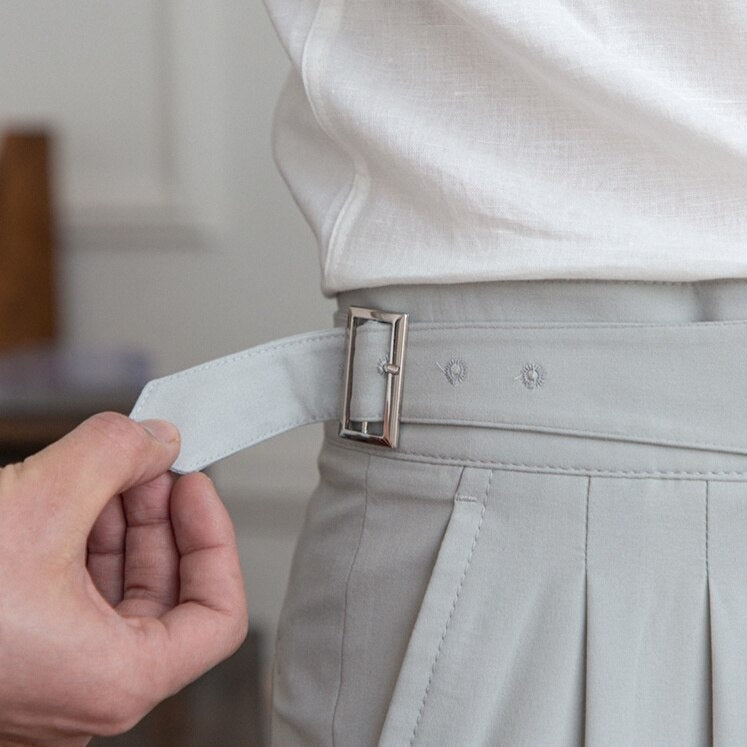 Beige Slim fit grijze pantalon voor heren
