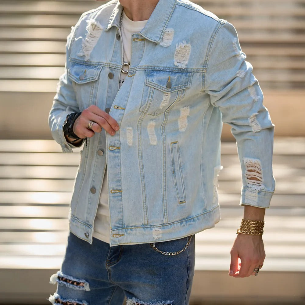 Urban denim jas voor casual herenkleding
