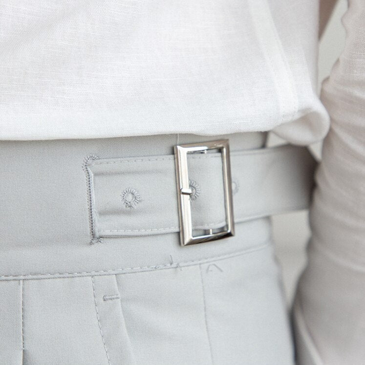 Beige Slim fit grijze pantalon voor heren

