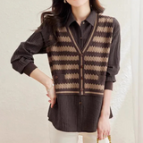 Marieke vest met elegante kraag en comfortabele pasvorm
