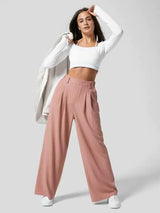 Soraya broek roze waffle structuur
