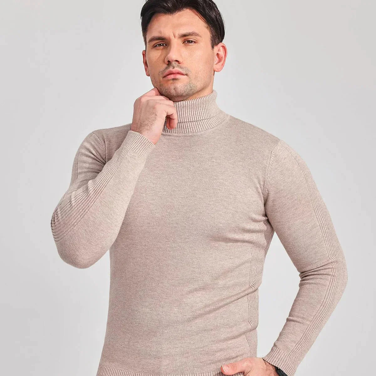 beige coltrui heren winter
