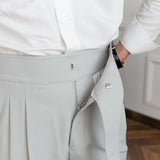 Beige Slim fit grijze pantalon voor heren
