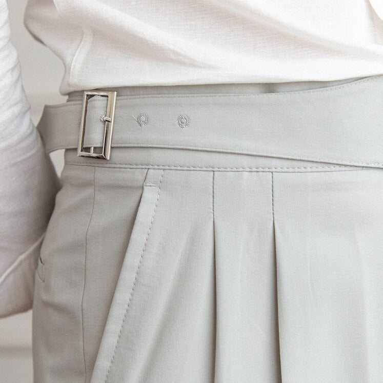 Beige Slim fit grijze pantalon voor heren
